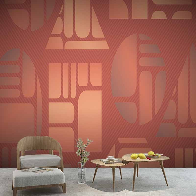 Triangle Geometry Illustration Mural Decal Waterproof Wall Covering for Living Room