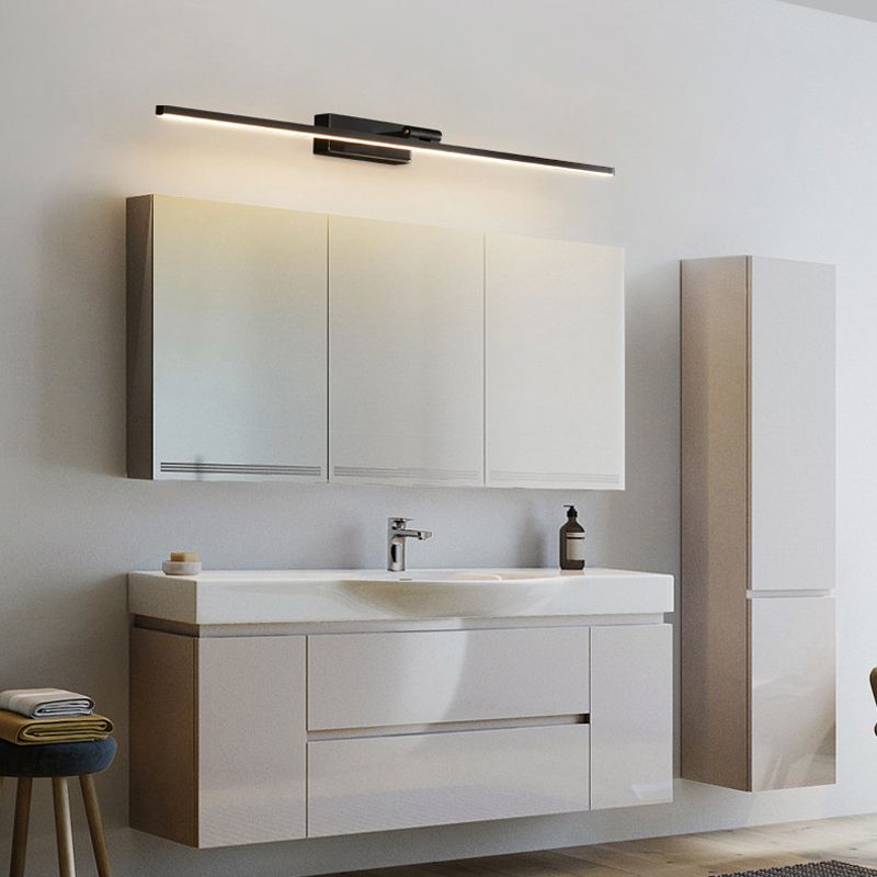 Contemporary Single Bathroom Vanity Light Black/Golden Metal Bath Bar