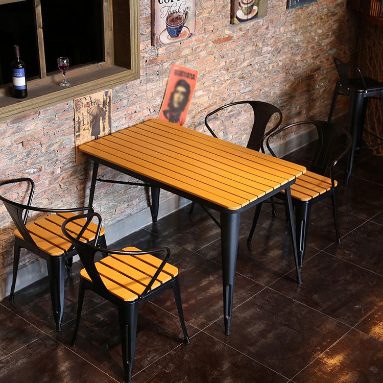 1/3/4/5 Pieces Industrial Bar Table Set Iron Bistro Set with Stools