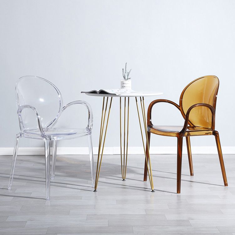 Chaise latérale arrière solide en plastique transparent moderne 34" H dinant la chaise pour le restaurant