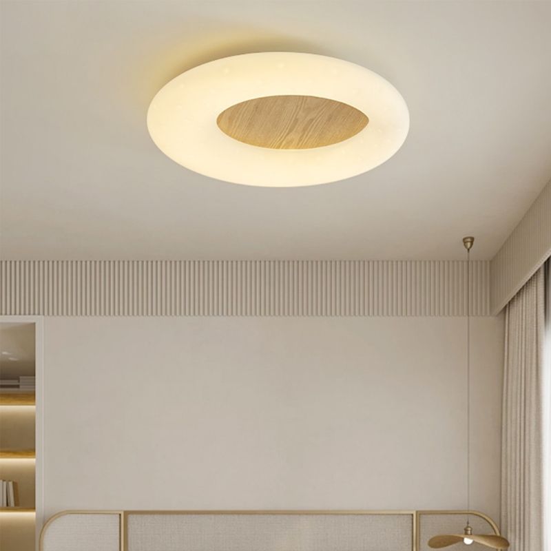 LED Modernism Ceiling Light White Shaded Flush Mount Lighting for Hallway