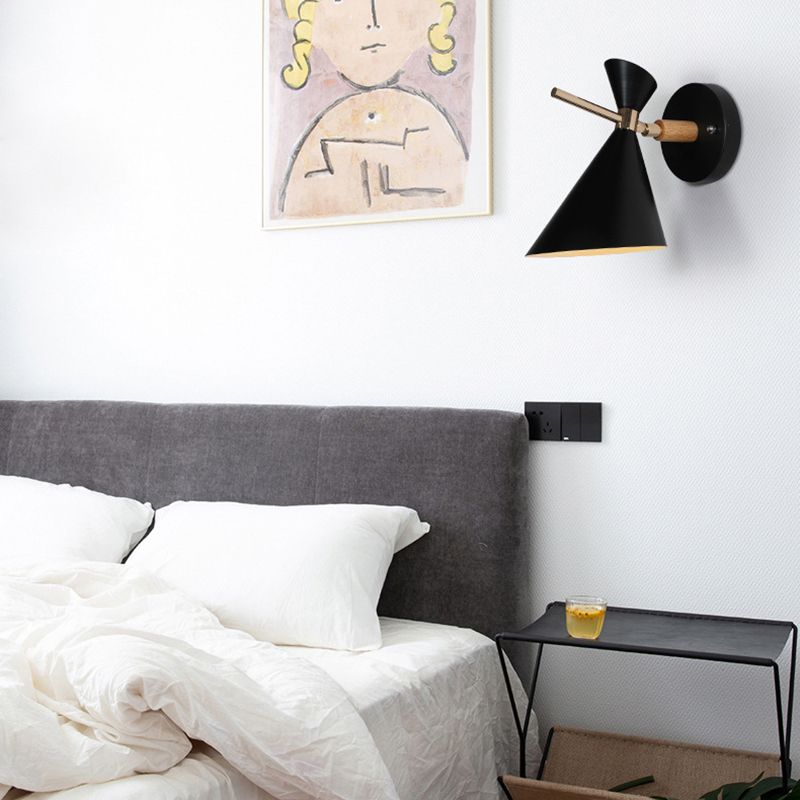 Hoekschaduw Wand SCONCE MACARON METAL 1 licht zwart/wit/roze/geel/groene wand sconce licht voor slaapkamer