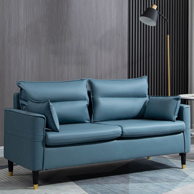 Square Arm Sofa Pillows Back Stationary Seating for Living Room