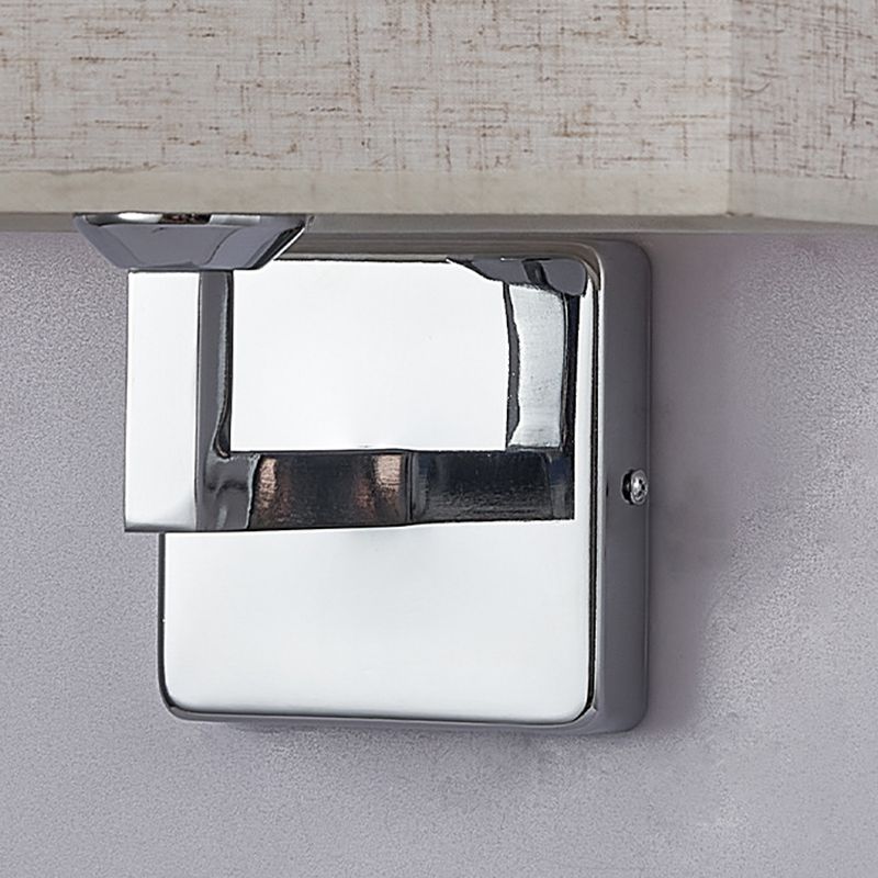 Modern Metal Wall Sconce Rectangle Shape Wall Lamp with Fabric Shade for Study