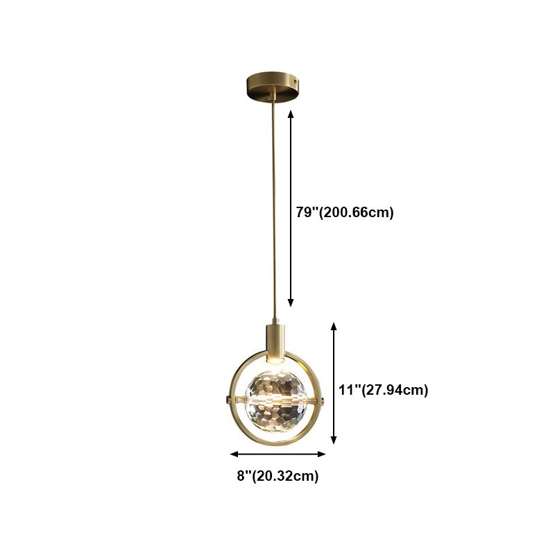 Luce geometrico in stile moderno cristallo 1 luci soffitte appese in oro