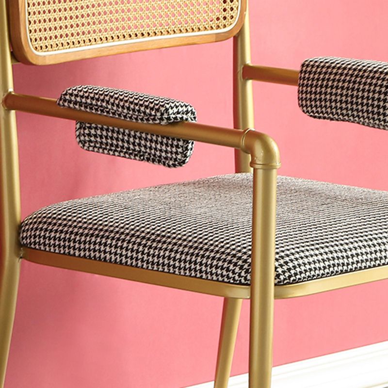 Sillas de comedor nórdicas con respaldo abierto, silla lateral para cocina con patas de metal