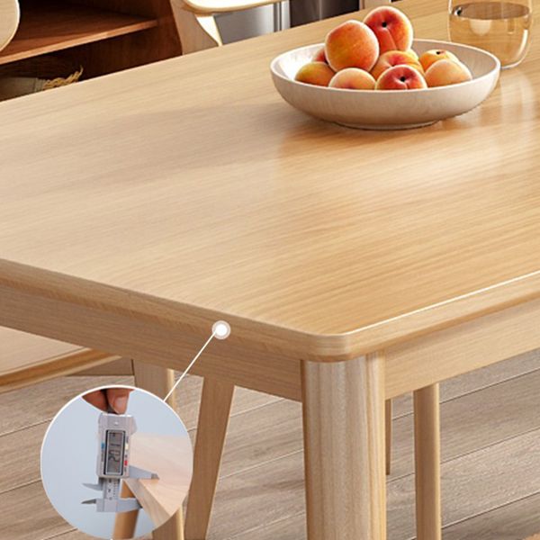 Modern Solid Wood Brown Dining Table Rectangle Shape Standard Dining Table for Kitchen