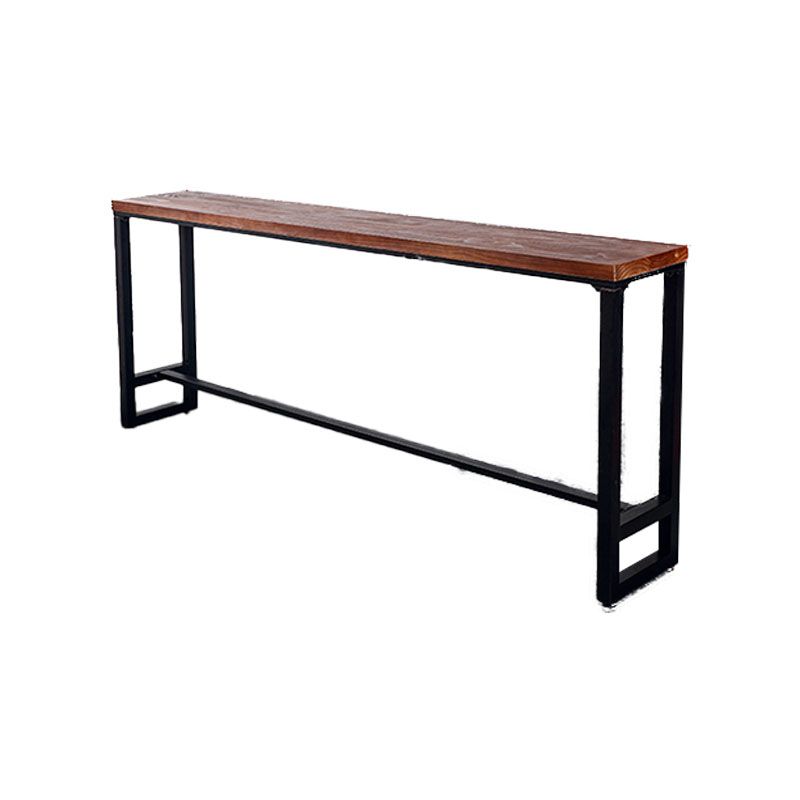 Modern 1/11 Pieces Bar Table Set Rectangle Wood Counter Table with High Stools for Cafe