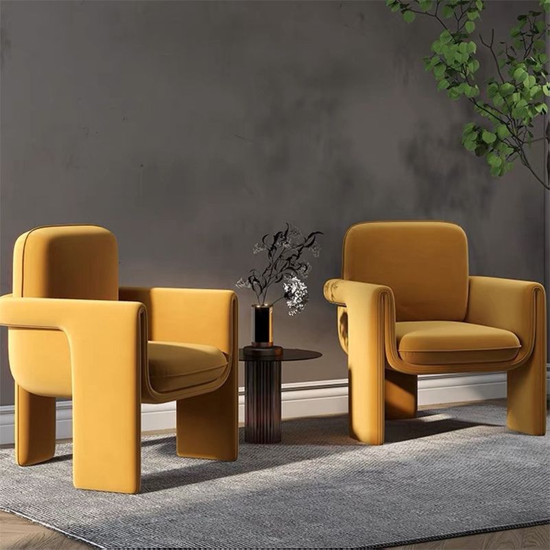 35.43" High Velvet Armless Chair Solid Wood Frame Chair for Living Room