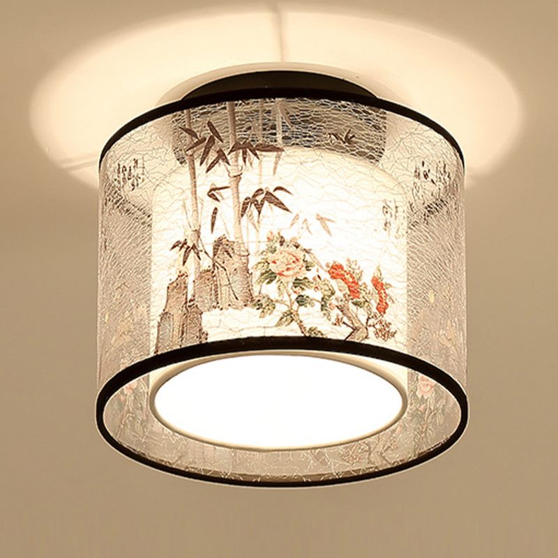 Modern Flush Mount Ceiling Light Simple Flush Mount Lamp with Fabric Shade