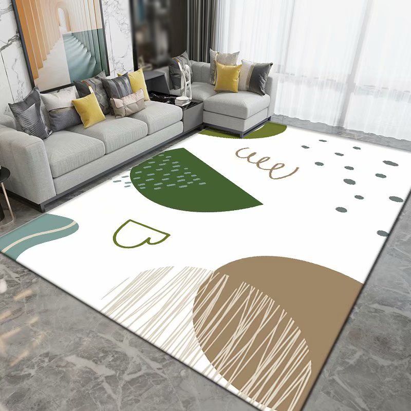 Orange Contemporary Rug Polyester Graphic Indoor Rug Non-Slip Backing Rug for Living Room