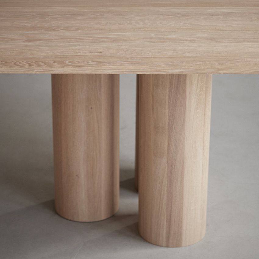 Rechthoek eenvoud eettafel houten kleur vaste tafel met massief hout