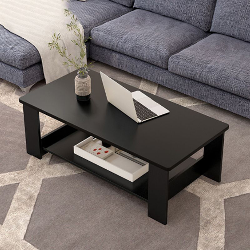 Rectangular 4 Legs Base Design Artificial Material Modern Style Coffee Table