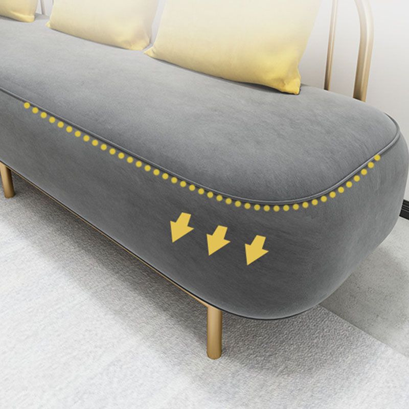 Velvet Modern Style Settee Statement Armless Sofa with 1/3 Pillows