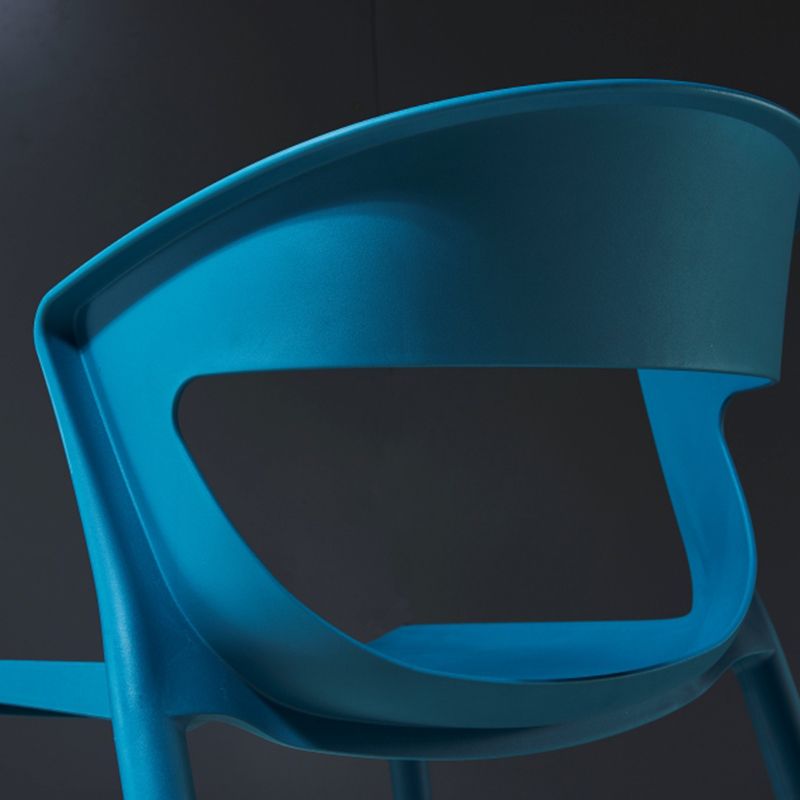 Silla de comedor de plástico de estilo contemporáneo, sillas laterales sin brazos para cocina
