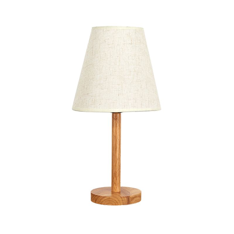 1 Glühbirne konische Studienlampe Modernes Stoff Lesebuch Licht im Holz für Wohnzimmer