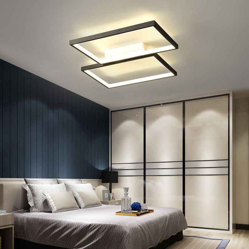 Black Shaded Ceiling Mount Light Fixture Modern LED Acrylic Ceiling Light Fixture