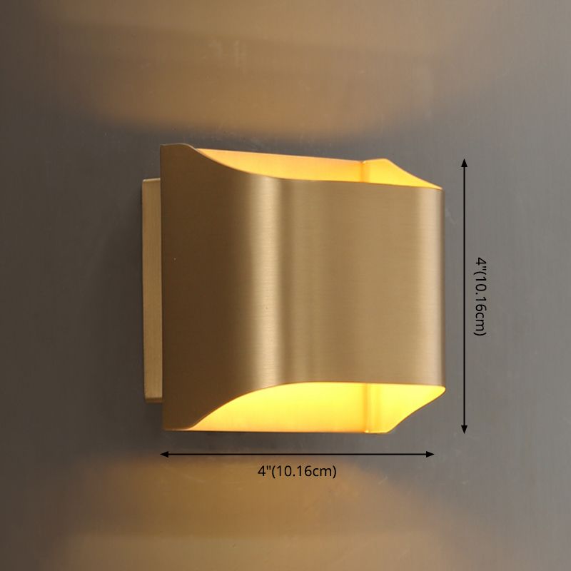 Rectangular Brass Sconces Wall Lights Modern Style 1-Light Wall Sconce Light Fixtures