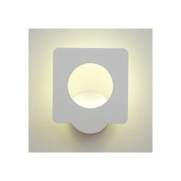 Iluminación de pared círculo/forma cuadrada minimalismo lámpara de pared blanca de aluminio LED en iluminación cálida/natural