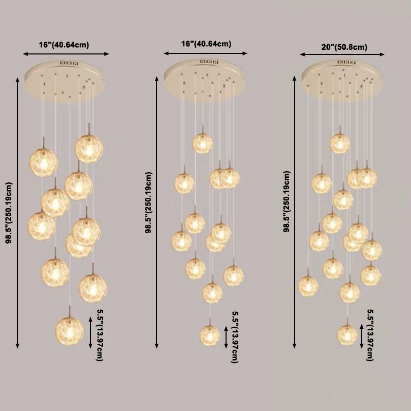 Lumière suspendue en argent dans la lampe suspendue du globe en acier inoxydable de style de luxe moderne pour les escaliers