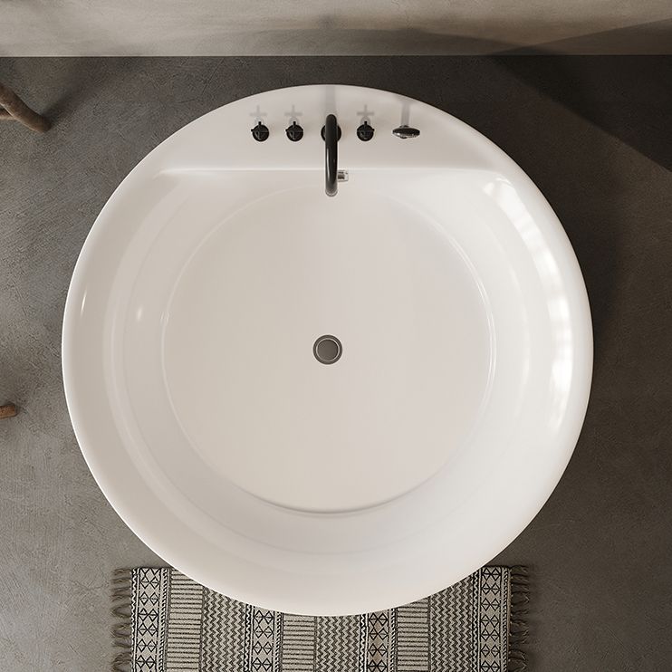 Soaking Antique Finish Round Bathtub Stand Alone Modern Bath Tub