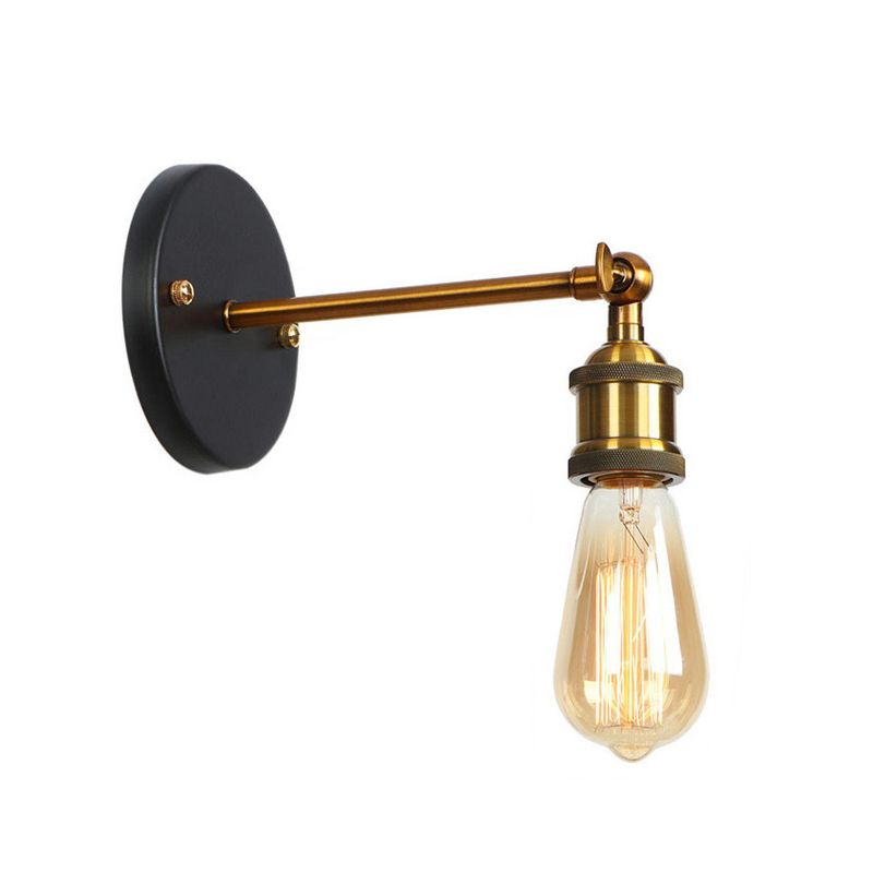 Cone Wall Lighting Industrial Metal 1 Light Rustic Wall Sconces in Black