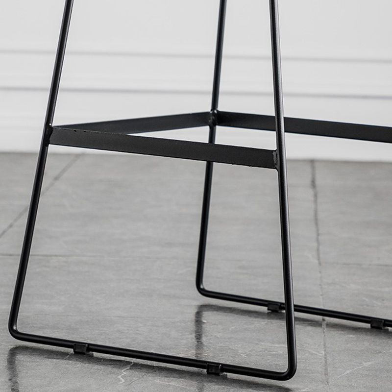 Modern Backrest Armless Counter Stool Iron Cafe Bar Stool with Cushion