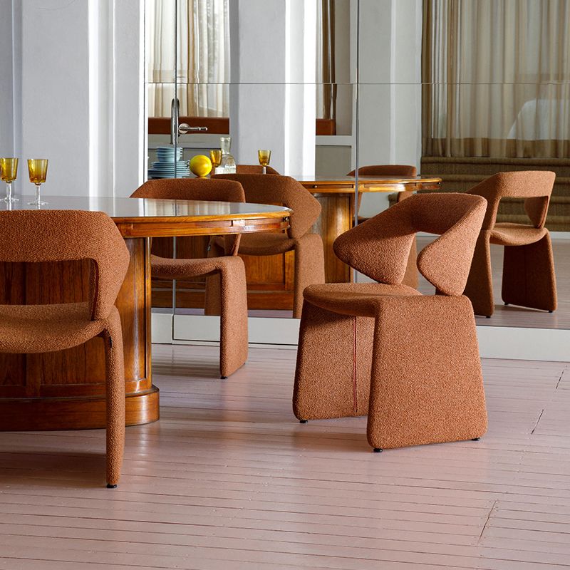 Fabric Dining Chair Designer Style Open Back Dining Arm Chair