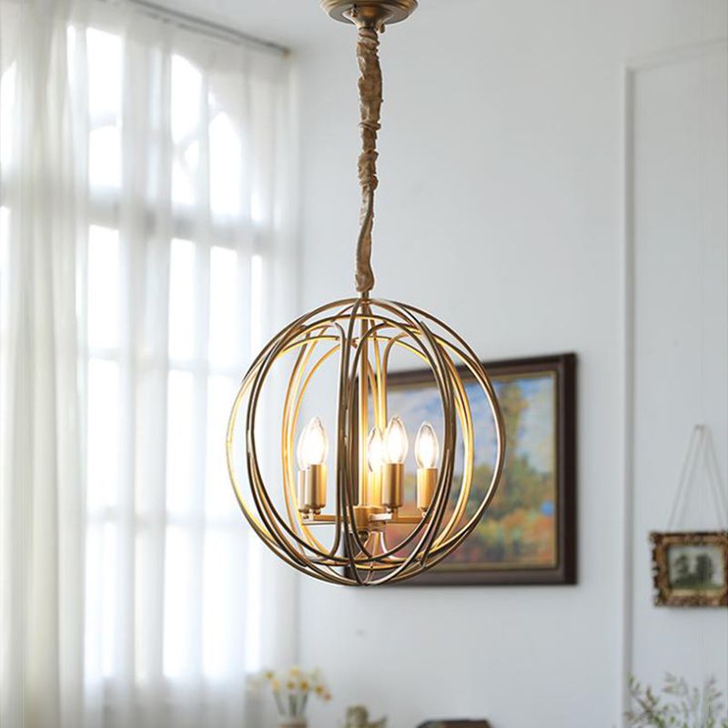 Traditional Hanging Chandelier Lamp Global Iron Suspension Chandelier Pendant Light