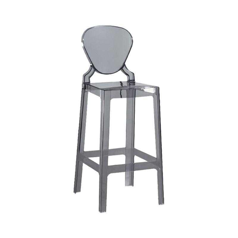 Industrial Backrest Armless Counter Stool Plastic Bar Stool with 4 Legs
