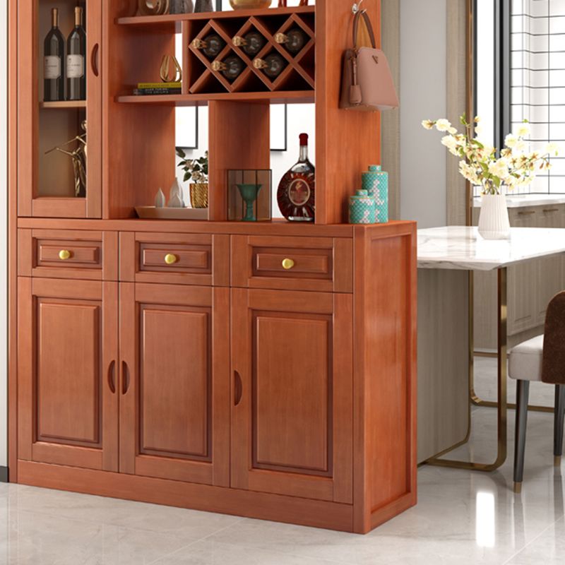 Contemporary 78.74" H Cabinet Solid Wood Accent Cabinet with Drawers and doors