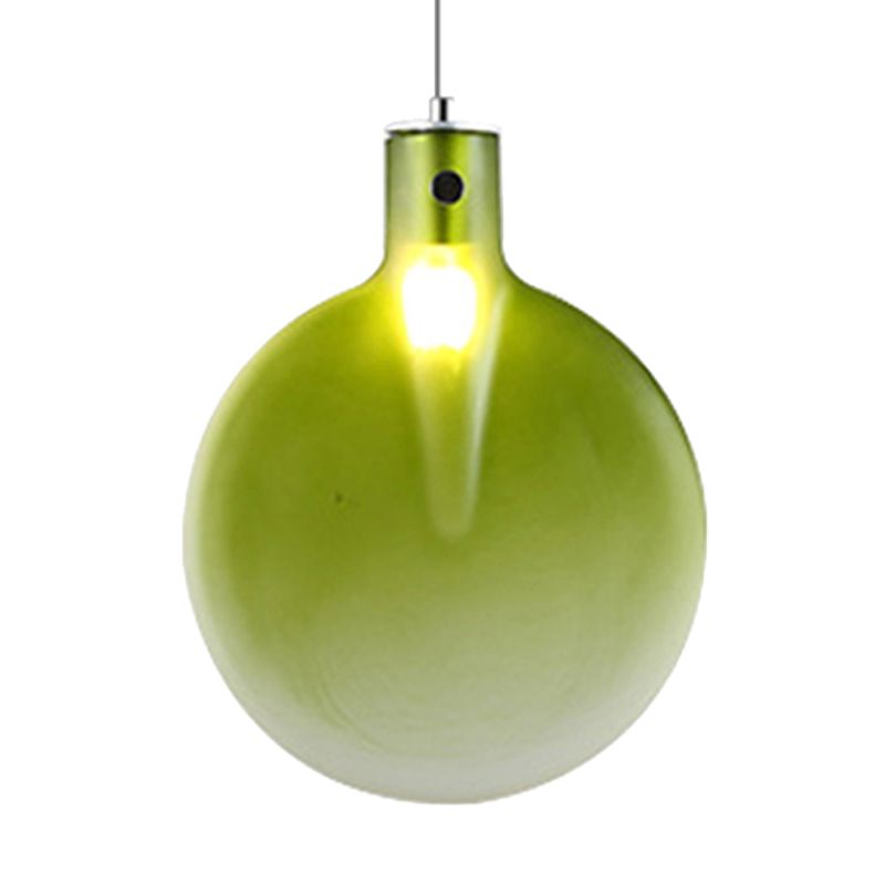 Bola de bola colgante de techo nórdico 1 marrón claro/verde/amarillo colgante de suspensión de vidrio para sala de estar