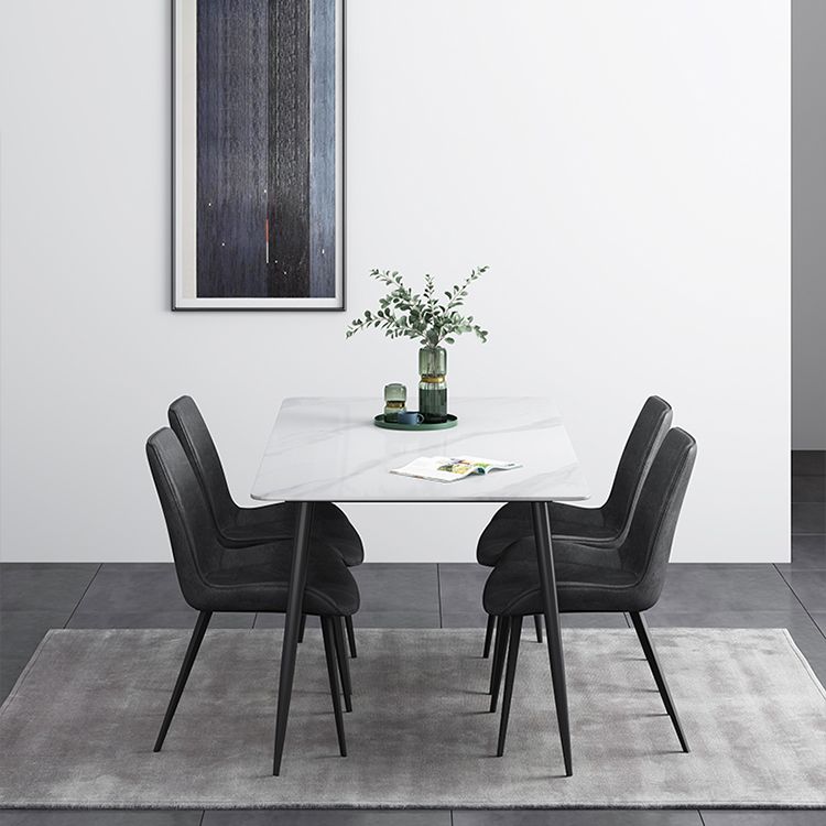 Rectangle Shape Industrial Style Dining Table Sintered Stone Fixed Table for Restaurant