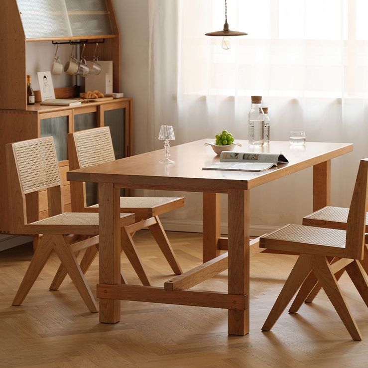 Rectangle Trestle Furniture Pine Solid Wood Dining Room Collection for Home