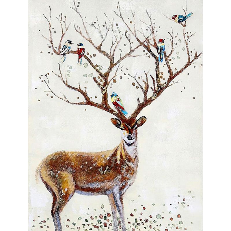 Modern Sika Deer Wall Murals for Decoration, Customize Size Available Wall Art in Brown