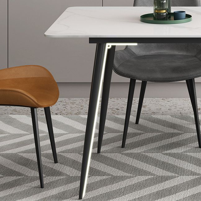 Mesa de comedor rectangular Piedra industrial Mesa de comedor de 4 pies para interiores