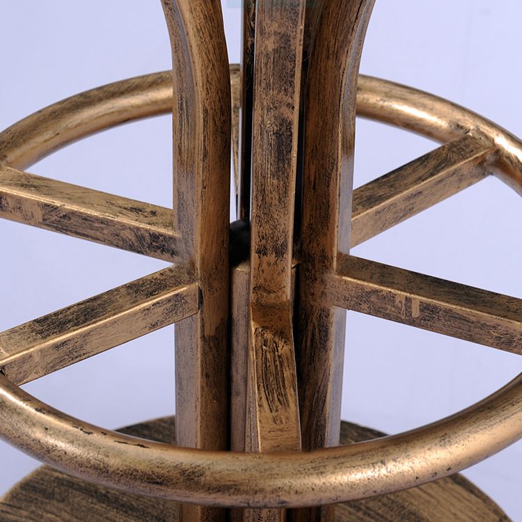 Industrial Style Counter Stool with Round Seat Metal Bar Stool