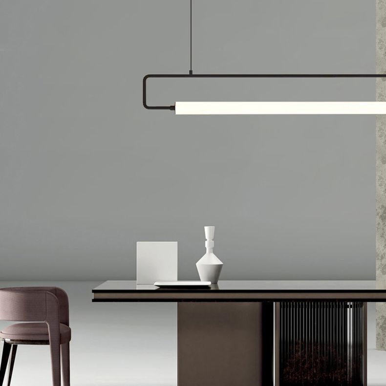 Rectángulo moderno Rectángulo de lámpara de la isla Metal 1- Idea de iluminación de la isla de luz