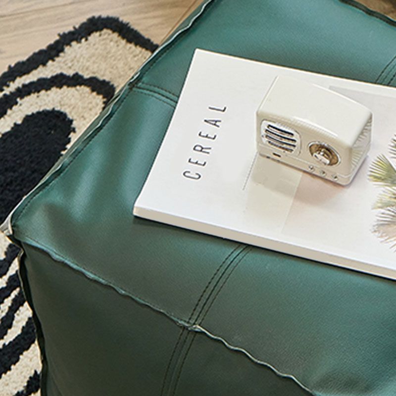 Modern Orange Pure Color Pouf PU Leather Water Resistant Pouf