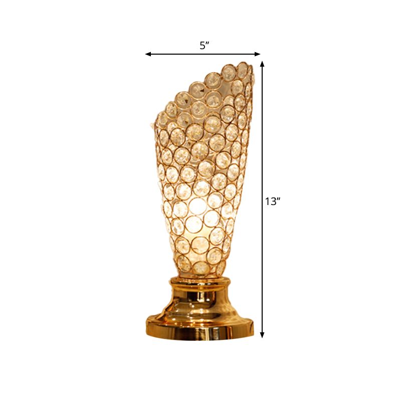 Modernisme 1 Tableau de bulbe Lumière avec une teinte incrustée en cristal Gold Facered / Cylinder Lampe