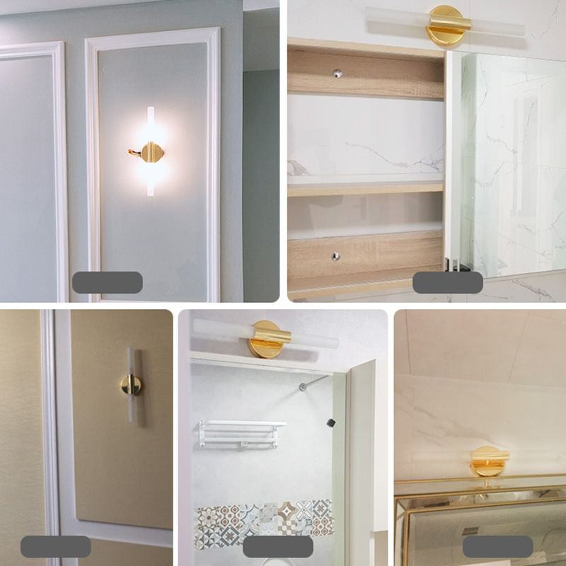 Simplicité moderne mural tubulaire éclairage en verre blanc lampe murale murale pour chambre à coucher