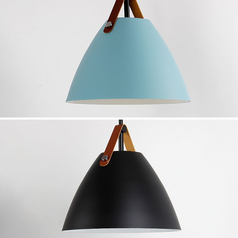 Nordic Macaron Style Hanging Lamp, Conical Shaped Shade Metal Hanging Lighting for Living Room
