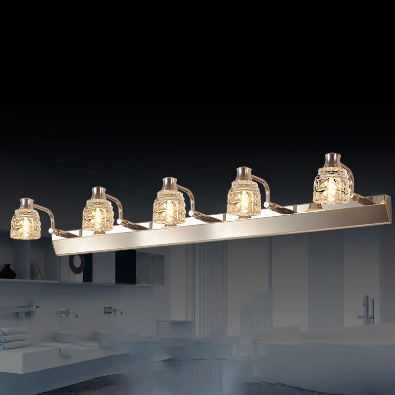 Multi Lights Geometric Vanity Wall Lights Modern Style Crystal Vanity Wall Sconce