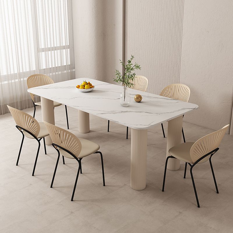 Modern Rectangle Sintered Stone Dining Table Set 1/4/5/7 Pieces Dining Set for Home Use