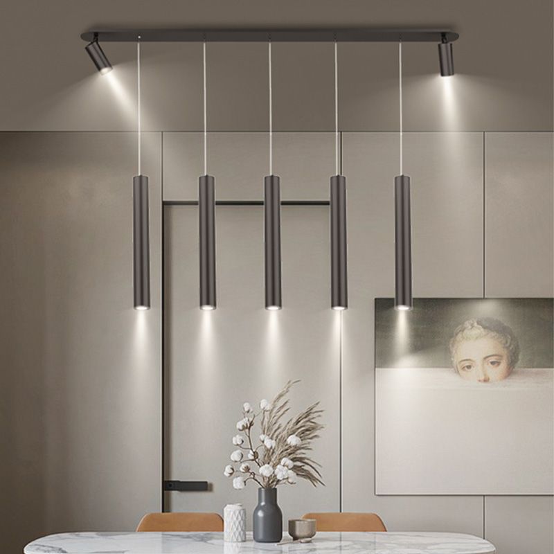 Cylindrical LED Island Light 360° Rotatable Spotlight Design Modern Minimalism Metal Lighting Fixture