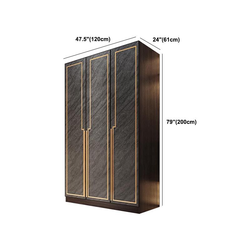 Mirrored Finish Cabinet with Grey Glass Doors Contemporary Interior Storage Cabinet