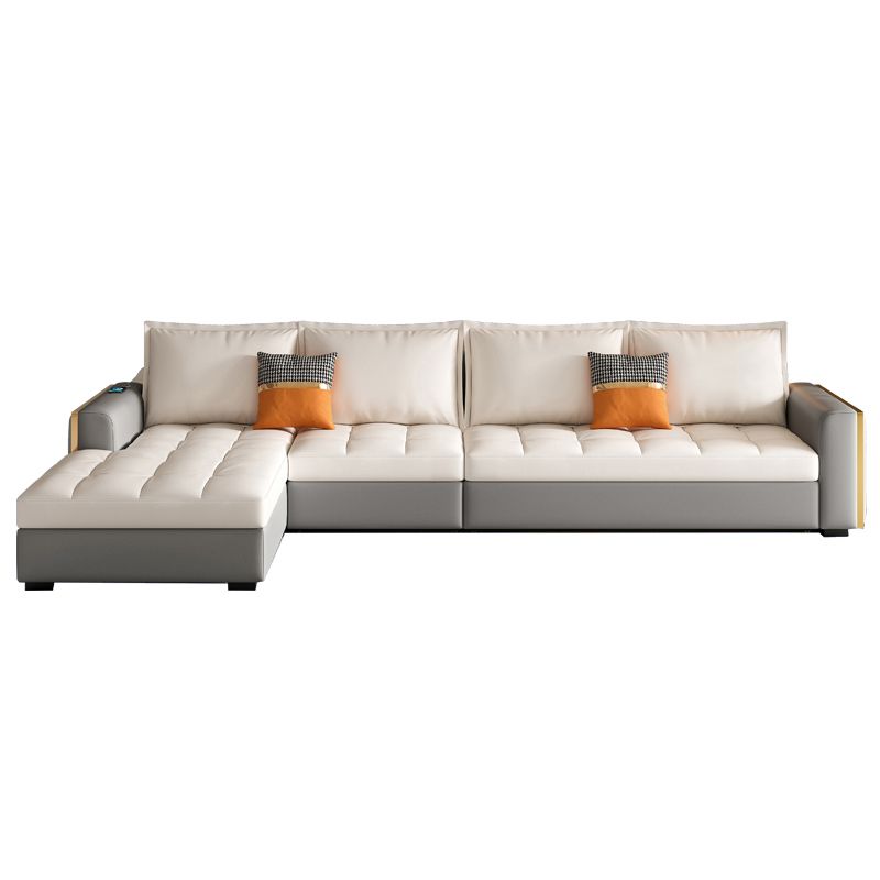Stain Resistant Sofa Bed USB Charging Convertible Sectional with Storage