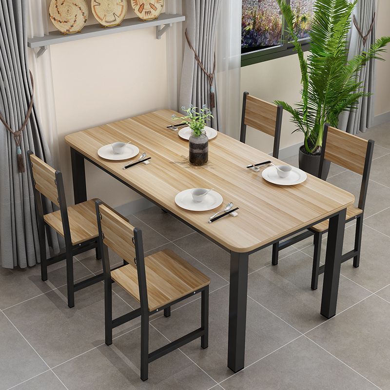 Modern Style Table with Rectangle Shape Standard Height Table and 4 Legs Base for Home Use