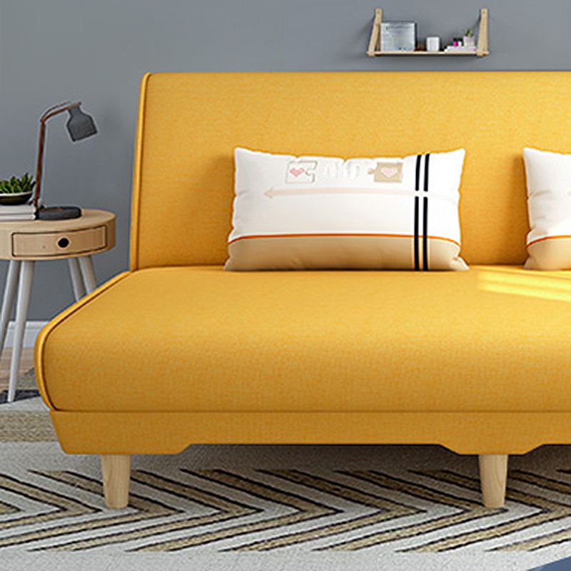 Modern Cotton Blend Armless Sofa Tight Back Couch with Pillow Included