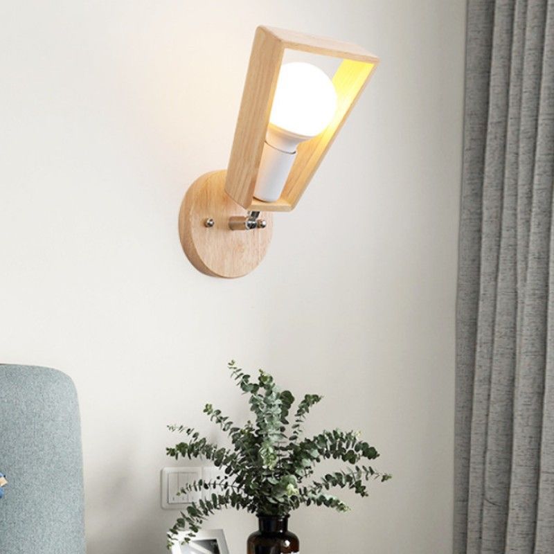 Einstellbare 1 leichte geometrische Wandbeleuchtung mit Holzwandleuchte moderne Holzwandleuchte